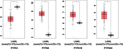 Comprehensive analysis of PTPN family expression and prognosis in acute myeloid leukemia